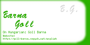 barna goll business card